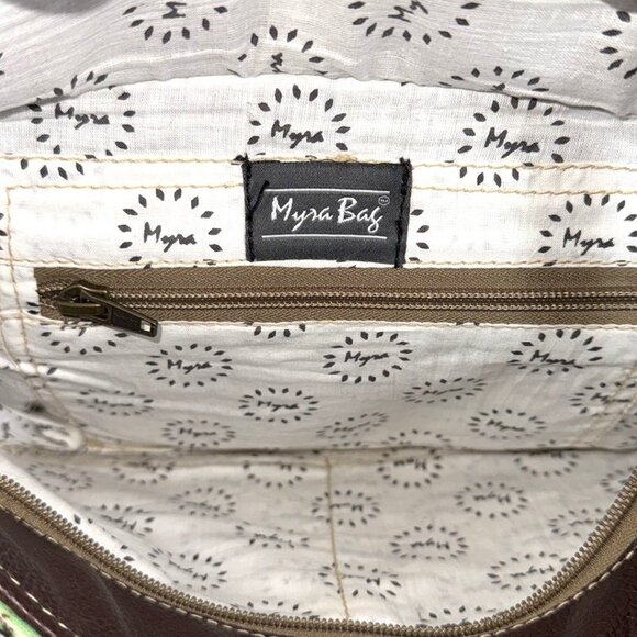 Myra Bag Embossed Leather & Hair-on Shoulder Crossbody Bag "Canyonlands"- New - Picture 9 of 14